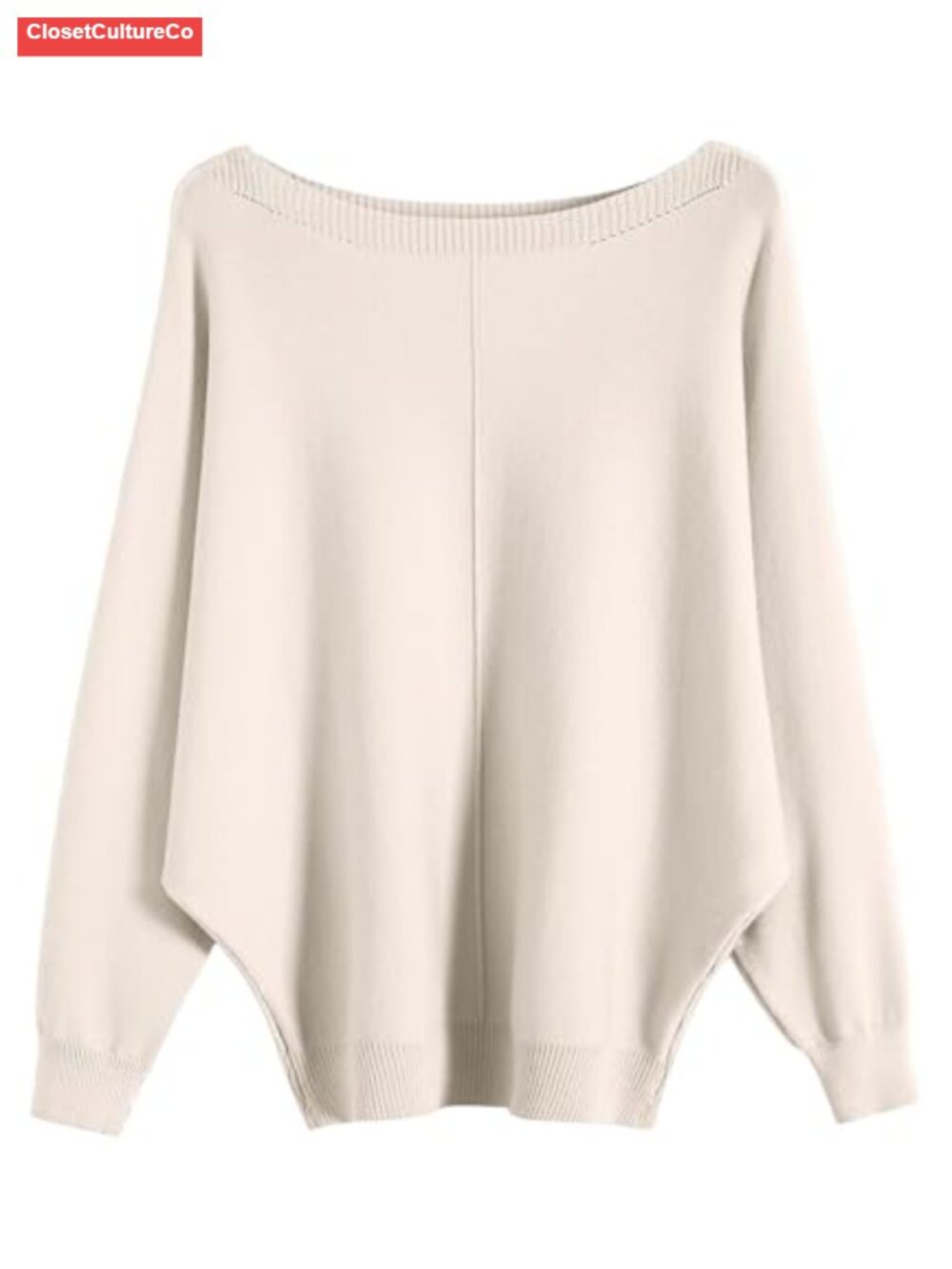 Womens Striped Batwing Dolman Sweater Boat Neck Knit Pullover Top